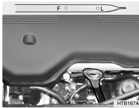 HYUNDAI Getz Phase 2 (2005-2009) - Pour vérifier le niveau d'huile - 2