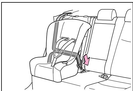 SUZUKI Across (2024) - ■ Installation d'un système de retenue pour enfant à l'aide d'une ceinture de sécurité - 1