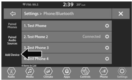 DODGE Charger (2021) - Jumelage (lien) du système Uconnect Phone à un téléphone mobile - 1