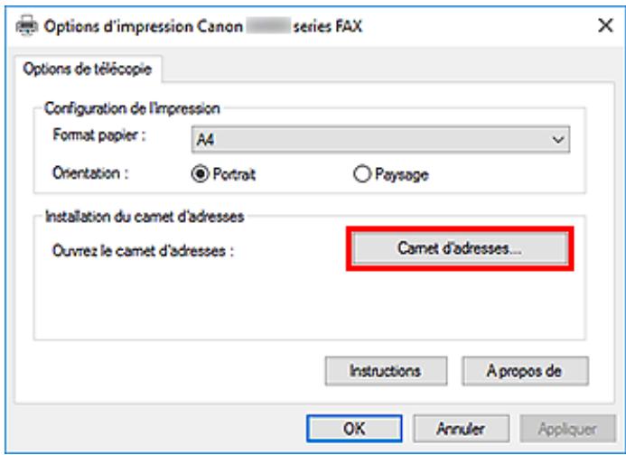 CANON TR4756I - Enregistrement d'un destinataire (contact WAB) dans le carnet d'adresses - 1
