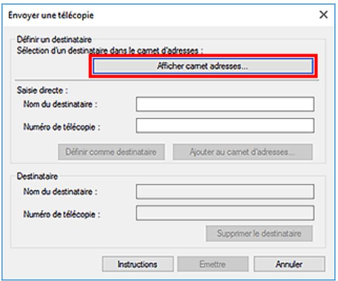 CANON TR4700series - Rechercher un destinataire dans un carnet d'adresses (pilote de télécopie) - 2