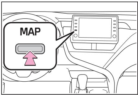 TOYOTA Camry (2021) - Affichage de la position actuelle du véhicule sur l'écran de carte - 1