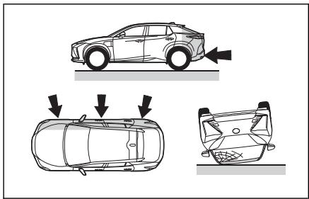 LEXUS RZ (2023) - Situations dans lesquelles les airbags SRS latéraux ne se déploient pas - 1
