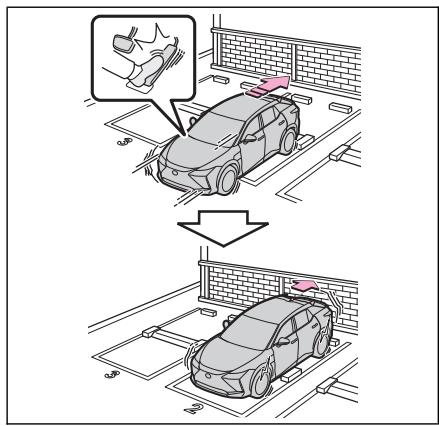 LEXUS RZ (2023) - Exemples d'activation de la fonction (objets statiques à l'avant et arrière du véhicule) - 2