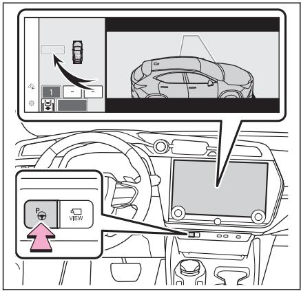 LEXUS RZ (2023) - Lorsque vous vous garez sur une place de stationnement enregistrée dans la fonction de mémorisation - 2