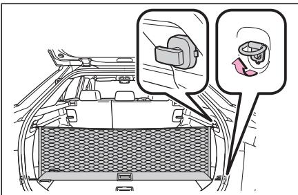 LEXUS RZ (2023) - Utilisation des crochets de filet de chargement - 1