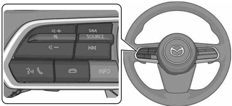 MAZDA CX-60 (2022) - Fonctionnement de l'interrupteur de télécommande audio - 1