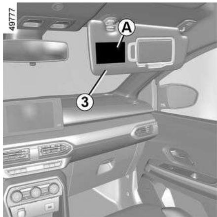 DACIA Jogger (2021) - SECURITE ENFANTS : DÉSACTIVATION, ACTIVATION DE L'AIRBAG PASSAGER AVANT - 4