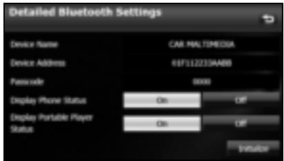 SUBARU Forester (2014) Système de navigation - ■ Affichage de Detailed Bluetooth Settings (Options BT détaillées) pour l'appareil - 1