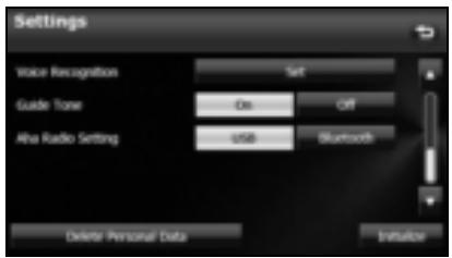 SUBARU Forester (2014) Système de navigation - Appuyez sur la touche tactile USB ou Bluetooth sur l'écran Aha Radio Setting (Réglage Aha Radio). - 1