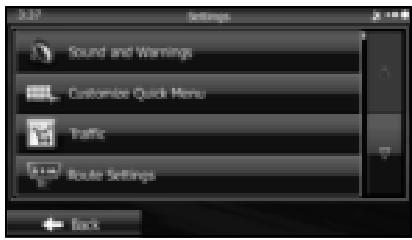 SUBARU Forester (2014) Système de navigation - Menu Settings (Réglages) - 1