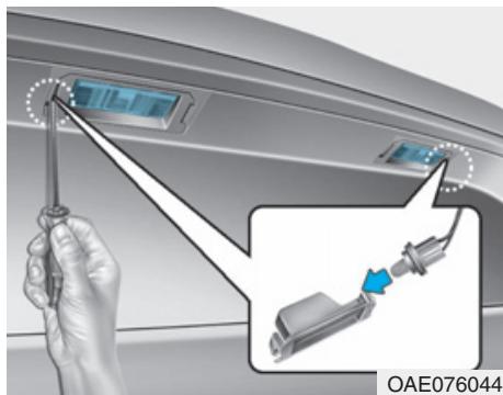 HYUNDAI Ioniq (2016-2019) - Remplacement de l'ampoule de la plaque d'immatriculation - 1