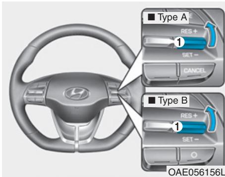 HYUNDAI Ioniq (2016-2019) - Pour augmenter la vitesse du régulateur - 1