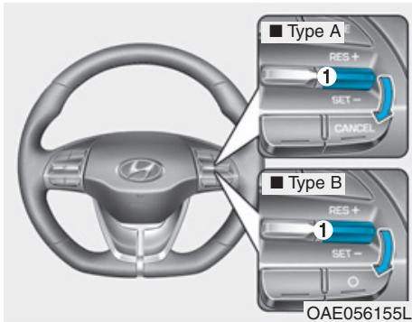 HYUNDAI Ioniq (2016-2019) - Pour réduire la vitesse du régulateur - 1