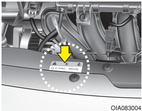 HYUNDAI i10 2 Phase 1 (2013-2016) - ETIQUETTE DU LIQUIDE FRIGORIGENE - 1