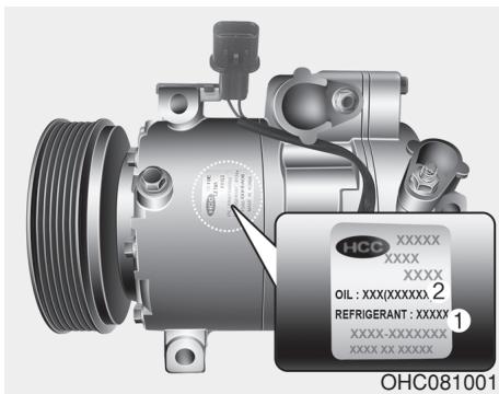 HYUNDAI i10 2 Phase 1 (2013-2016) - ÉTIQUETTE DU COMPRES-SEUR DU CLIMATISEUR - 1