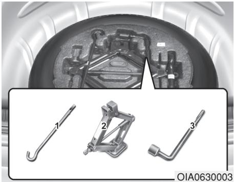 HYUNDAI i10 2 Phase 1 (2013-2016) - SI UN DES PNEUS EST à PLAT (AVEC UN PNEU DE RECHANGE, SI DISPONIBLE) - 1