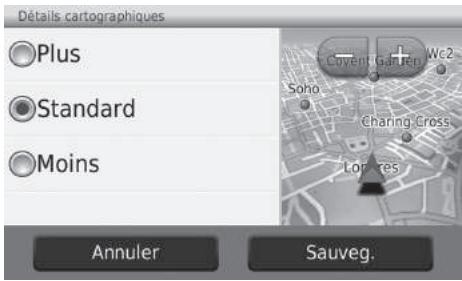 Honda Jazz 3 Phase 1 (2015-2017) - HOME ▶ Navigation ▶ Paramètres ▶ Carte et véhicule ▶ Détails cartographiques - 1