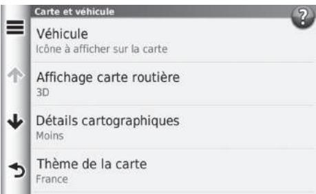 Honda Jazz 3 Phase 1 (2015-2017) - HOME ▶ Navigation ▶ Paramètres ▶ Carte et véhicule - 1