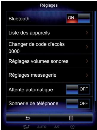 RENAULT R-Link2 (2015) - Menu «Réglages » - 1