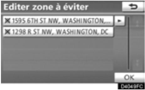 TOYOTA Highlander (2012) - Modification des zones à éviter - 2