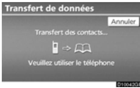 TOYOTA Highlander (2012) - Effleurez la touche "Remplacer les contacts" ou "Ajouter des contacts". - 1