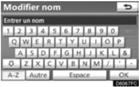 TOYOTA Highlander (2012) - Effleurez la touche "Modifier" adjacente à l'élément que vous souhaitez modifier. - 2