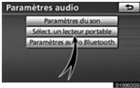 TOYOTA Highlander (2012) - Paramètres audio — — Sélectionner un lecteur portatif - 3