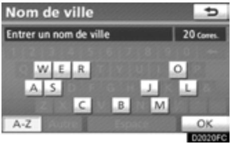 TOYOTA Highlander (2012) - Saisissez le nom de la rue puis effleurez la touche "OK". - 2