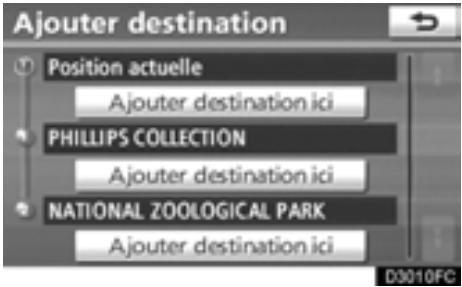 TOYOTA Highlander (2012) - Définition et suppression des destinations — — Ajout de destinations - 3