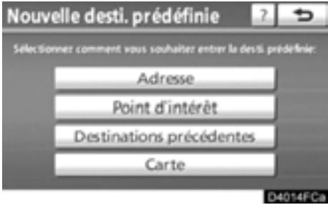 TOYOTA Highlander (2012) - — Définition des “Destinations prédéfinies” - 4