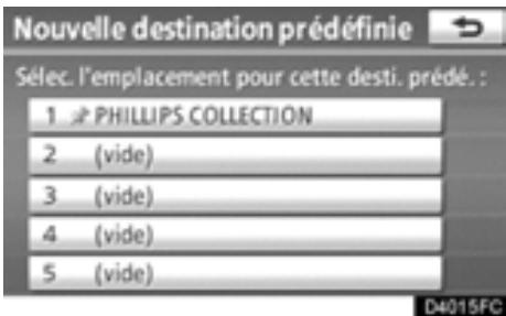 TOYOTA Highlander (2012) - — Définition des “Destinations prédéfinies” - 5