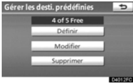 TOYOTA Highlander (2012) - — Définition des “Destinations prédéfinies” - 2