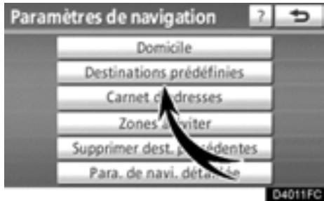 TOYOTA Highlander (2012) - — Définition des “Destinations prédéfinies” - 1