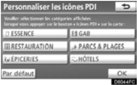 TOYOTA Highlander (2012) - - Changement de catégorie de PDI (Sélectionner les icônes de PDI) - 2
