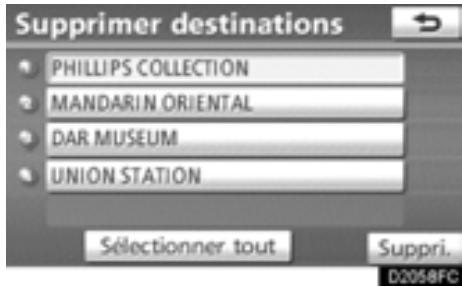 TOYOTA Highlander (2012) - — Suppression des destinations prédéfinies - 1