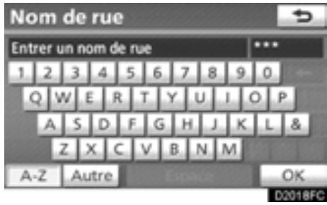 TOYOTA Highlander (2012) - Pour saisir un numéro de maison, effleurez les touches directement à l'écran. - 1