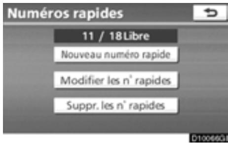 TOYOTA Highlander (2012) - — Paramétrage des numéros de composition abrégée - 2