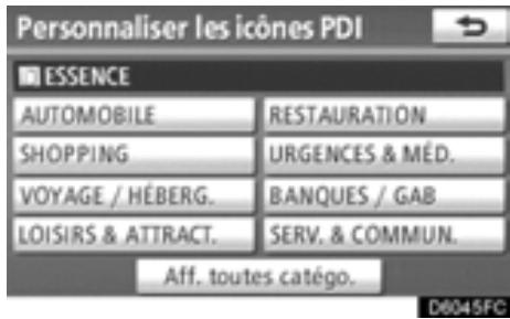 TOYOTA Highlander (2012) - - Changement de catégorie de PDI (Sélectionner les icônes de PDI) - 3