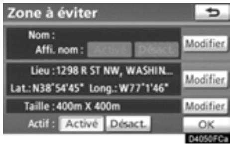 TOYOTA Highlander (2012) - Modification des zones à éviter - 3