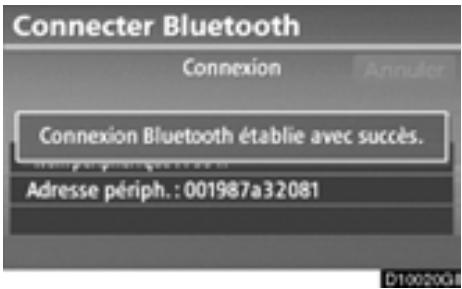 TOYOTA Highlander (2012) - L'écran "Connector Bluetooth\*" s'affiche. - 1