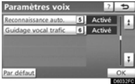 TOYOTA Highlander (2012) - Paramètres de voix - 5