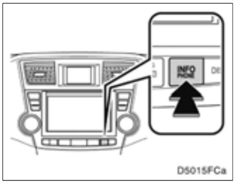 TOYOTA Highlander (2012) - — Entrer un téléphone Bluetooth® - 1