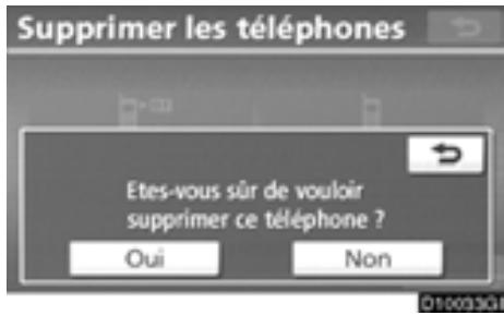 TOYOTA Highlander (2012) - Sélectionnez le téléphone désiré ou effleurez la touche "Sélectionner tout", puis la touche "Suppr.". - 1