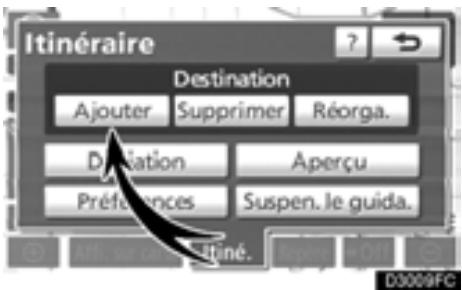 TOYOTA Highlander (2012) - Définition et suppression des destinations — — Ajout de destinations - 2