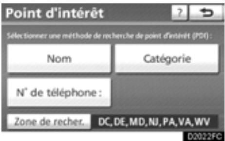TOYOTA Highlander (2012) - — Recherche de la destination par “Point d’intérêt” - 1