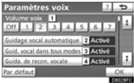 TOYOTA Highlander (2012) - Paramètres de voix - 4