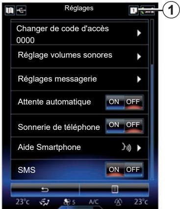 RENAULT R-Link2 (2019) - Menu « Réglages » - 1