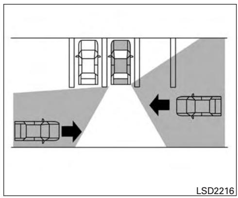 NISSAN Pathfinder 2017 - FONCTIONNEMENT DU SYSTEME D'ALERTE DE CIRCULATION TRANSVERSALE ARRIERE - 1