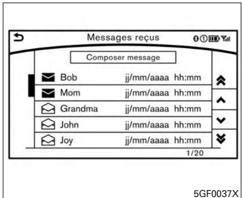 NISSAN Pathfinder 2017 - Réception d'un message - 1